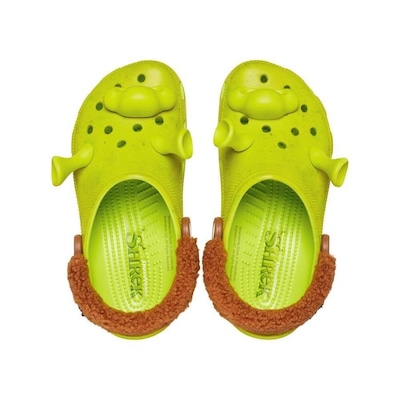 Sandália Crocs Shrek Classic Clog Lime Punch - Infantil - Foto 5
