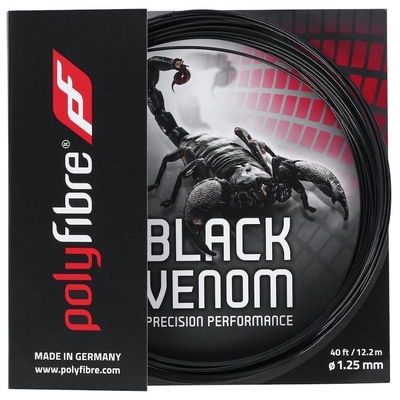 Corda para Raquete de Tênis Polyfibre Black Venom 17L 1.25mm - Set Individual - Foto 1