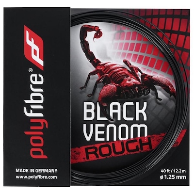 Corda para Raquete de Tênis Polyfibre Black Venom Rough 17L 1.25mm - Set Individual - Foto 1