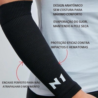 Kit Joelheira Volêi N1 Sport + Protetor Antebraço Manguito - Adulto - Foto 4