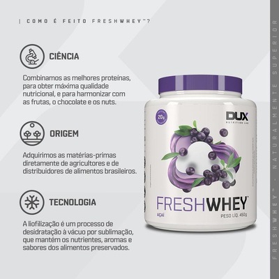 Freshwhey Dux Nutrition Açaí - 450g - Foto 2