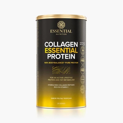 Collagen Essential Protein Essential Nutrition - Frutas Tropicais - Lata 425g - Foto 1
