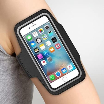 Capa de Braço Suporte Abraçadeira Celular de 5 a 7,5 Polegadas Corrida Academia Alça Ajustável Red Place - Foto 2