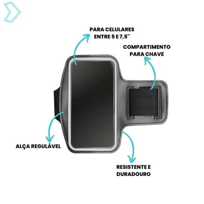 Capa de Braço Suporte Abraçadeira Celular de 5 a 7,5 Polegadas Corrida Academia Alça Ajustável Red Place - Foto 5