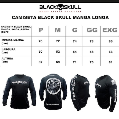 Kit Camiseta Black Skull Manga Longa Soldado Bope - 2 Unidades - Masculina - Foto 5
