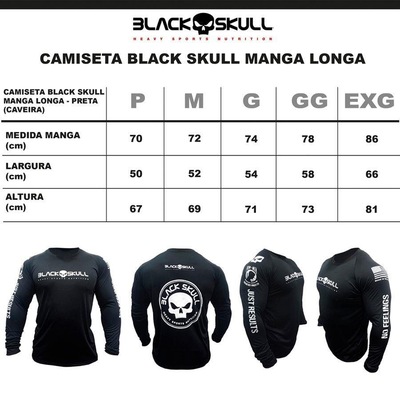 Kit Camiseta Black Skull Manga Longa Caveira - 2 Unidades - Masculina - Foto 5