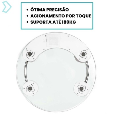 Balança Digital Corporal Multilaser Pesa Até 180Kg Visor Lcd Vidro Temperado Slim - Foto 3