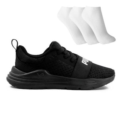 Tênis Puma Wired + 3 Pares de Meias - Infantil - Foto 1