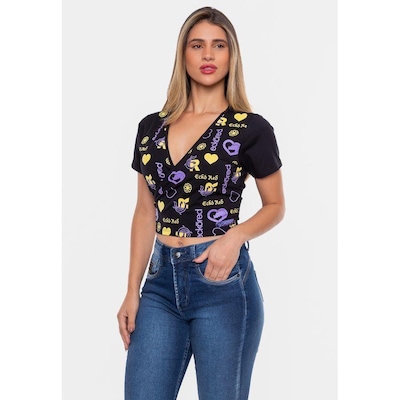 Blusa Cropped Ecko Aspas - Feminina - Foto 4