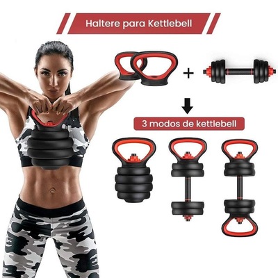 Halteres Ajustável 6 em 1 Peso Musculação Até 40Kg - Foto 5