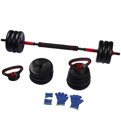 Halteres Ajustável 6 em 1 Peso Musculação Até 40Kg - Foto 1
