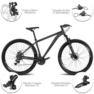 Bicicleta Aro 29 Absolute Nero Aluminio Câmbios Shimano 21V Freio a Disco - Foto 3