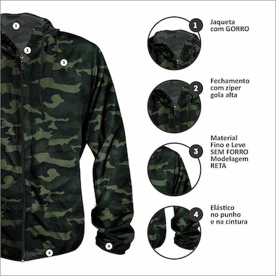 Jaqueta Corta Vento com Capuz WSS Light Moon - Masculina - Foto 2