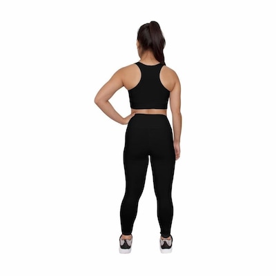 Conjunto Muvin Basic com Calça Legging + Top Fitness Nadador - Feminino - Foto 2