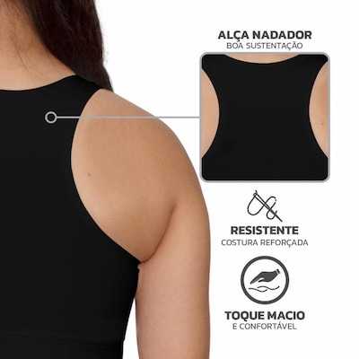 Conjunto Muvin Basic com Calça Legging + Top Fitness Nadador - Feminino - Foto 5