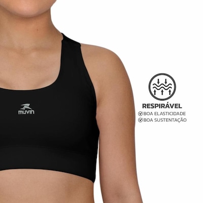 Conjunto Muvin Basic com Calça Legging + Top Fitness Nadador - Feminino - Foto 6