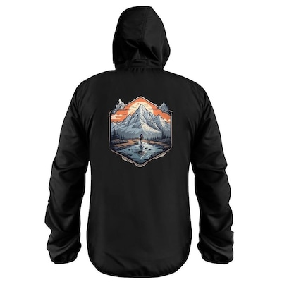 Jaqueta Corta Vento de Ciclismo WSS com Capuz Estampada Mountain Quest - Masculino - Foto 3