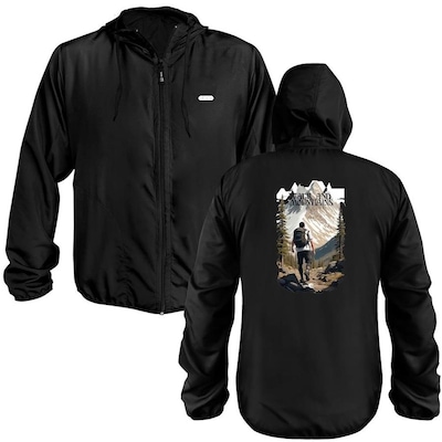Jaqueta Corta Vento de Ciclismo WSS com Capuz Estampada Walk And Mountains - MasculinA - Foto 2