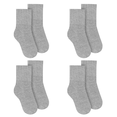 Kit Meias Cano Médio Selene Básica - 4 Pares -Infantil - Foto 1