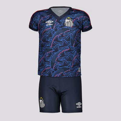 Kit de Uniforme do Santos Iii 2023 Umbro - Infantil - Foto 1