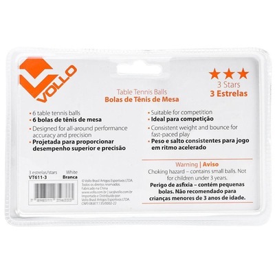 Bola de Tênis de Mesa Vollo 3 Estrelas - 6 Unidades - Foto 3