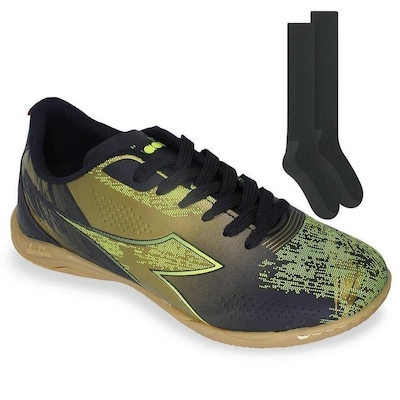 Kit Chuteira Futsal Diadora Agilitá + Meião - Adulto - Foto 1