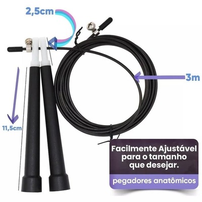 Corda de Pular Poker com Cabo de Aço Speed Rope - 3 Metros - Foto 3
