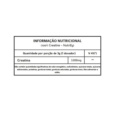Creatina 100% Pura Monohidratada Nutrify - 300g - Foto 2