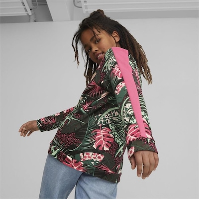 Blusão de Moletom Puma T7 Vacay Queen Printed V-Neck Terry - Infantil - Foto 5