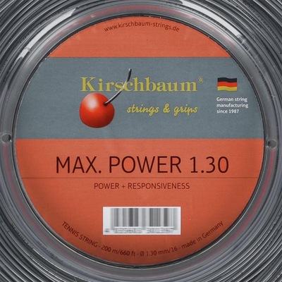 Corda para Raquete de Tênis Kirschbaum Max Power 16L 1.30mm Rolo com 200 Metros - Foto 2