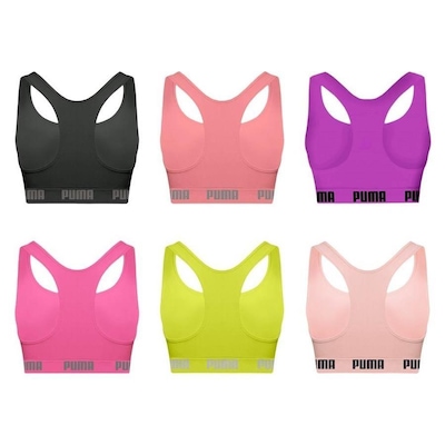 Kit Top Puma Nadador sem Costura - 6 Unidades - Feminino - Foto 2