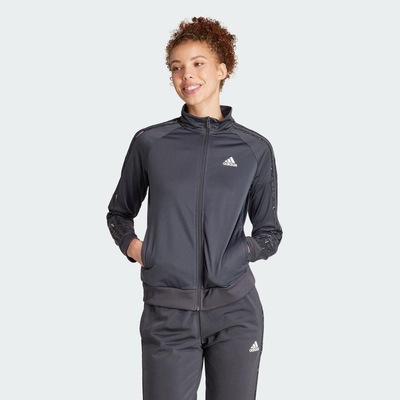 Jaqueta sem Capuz adidas Malha Estampa Animal Essentials Três Listras - Feminina - Foto 2