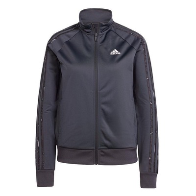 Jaqueta sem Capuz adidas Malha Estampa Animal Essentials Três Listras - Feminina - Foto 1