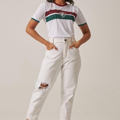 Camisa do Fluminense Baby Look Stencil Braziline - Feminina - Foto 3