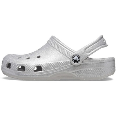 Sandália Crocs Classic Clog Glitter Silver Glitter - Infantil - Foto 3