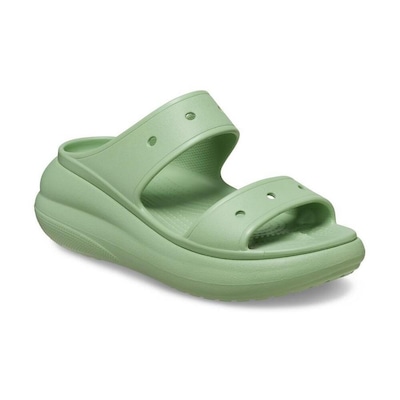 Sandália Crocs Classic Crush Platform Sandal Fair Green - Feminina - Foto 2