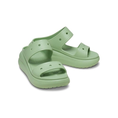 Sandália Crocs Classic Crush Platform Sandal Fair Green - Feminina - Foto 4