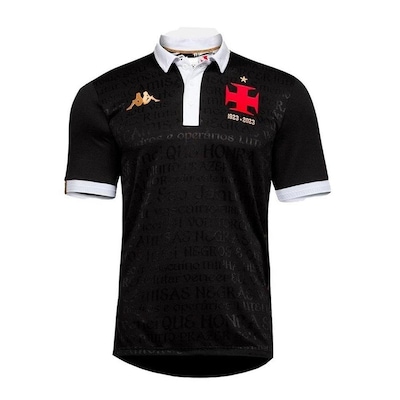 Camisa Polo Kappa Vasco 3 23/24 Camisas Negras - Masculina - Foto 1