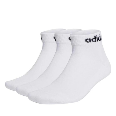 Meia adidas Logo Linear Ankle - 3 Pares - Unissex - Foto 1