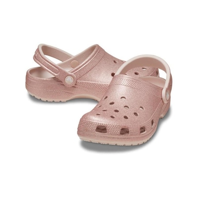 Sandália Crocs Classic Glitter Clog Quartz Glitter - Infantil - Foto 4