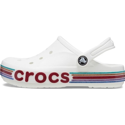 Sandália Crocs Bayaband Rainbow Glitter Clog K - Unissex - Foto 3