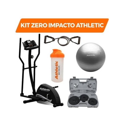 Kit Zero Impacto Athletic Elíptico + Maleta Dumbbell + Bola + Elástico + Coqueteleira - Foto 1