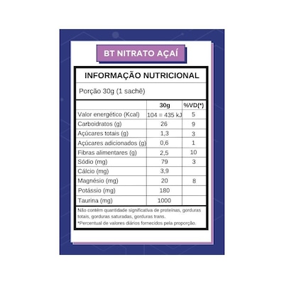 Sachê Bt Nitrato Dobro Açaí Com Taurina - 10X30G - Foto 2