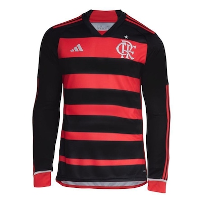 Camisa 1 Flamengo I Manga Longa 24/25 adidas - Masculina - Foto 1