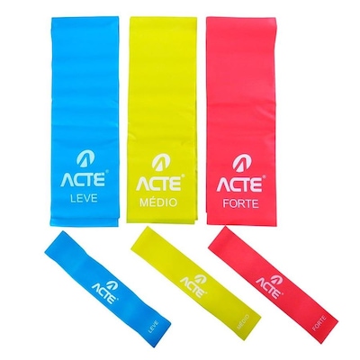 Kit 3 Bands + 3 Mini Bands com 3 Intensidades Acte - Foto 1
