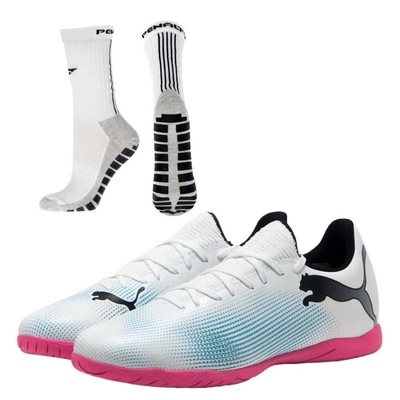 Chuteira Futsal Puma Future 7 Play It + Meia Antiderrapante - Adulto - Foto 1