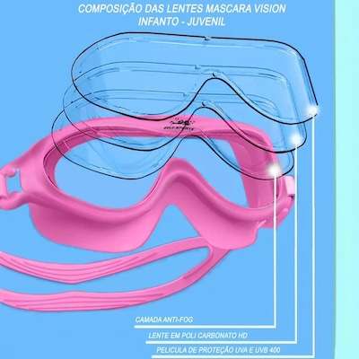 Máscara de Natação Gold Sports Vision High Definition - Infantil - Foto 3