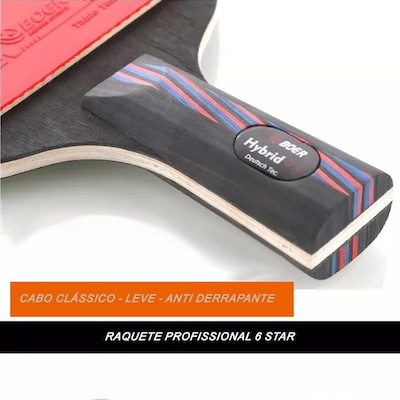 Kit Tênis de Mesa Boer 6.0 Series Carbon - 1 Raquete 6 Star Profissional +  1 Bag - Foto 6