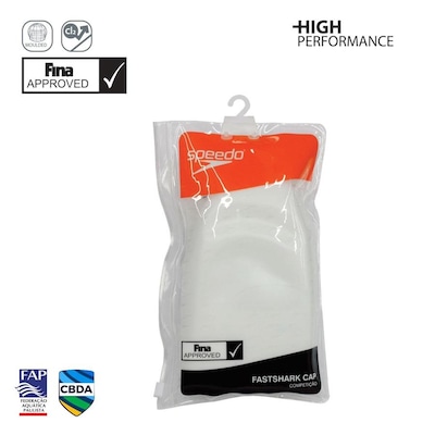 Touca de Natação Speedo Competitiva  Em Silicone Fastshark - Adulto - Foto 4