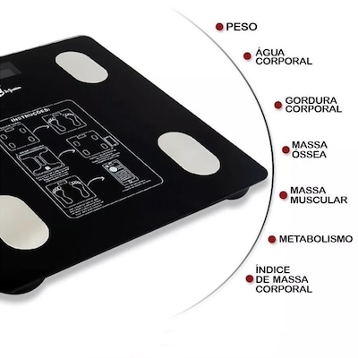 Balança Gold Sports Bioimpedância Digital e Bluetooth Corporal Mb com Medidor Imc - Foto 4